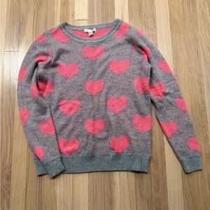 Gray and Pink Heart Sweater- Valentine’s Day Sweater